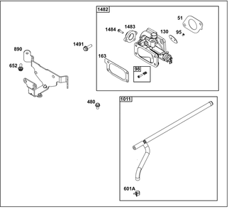 Throttle Body Group Diagram and Parts List for 54E177-0011-J1  Briggs and Stratton Engine
